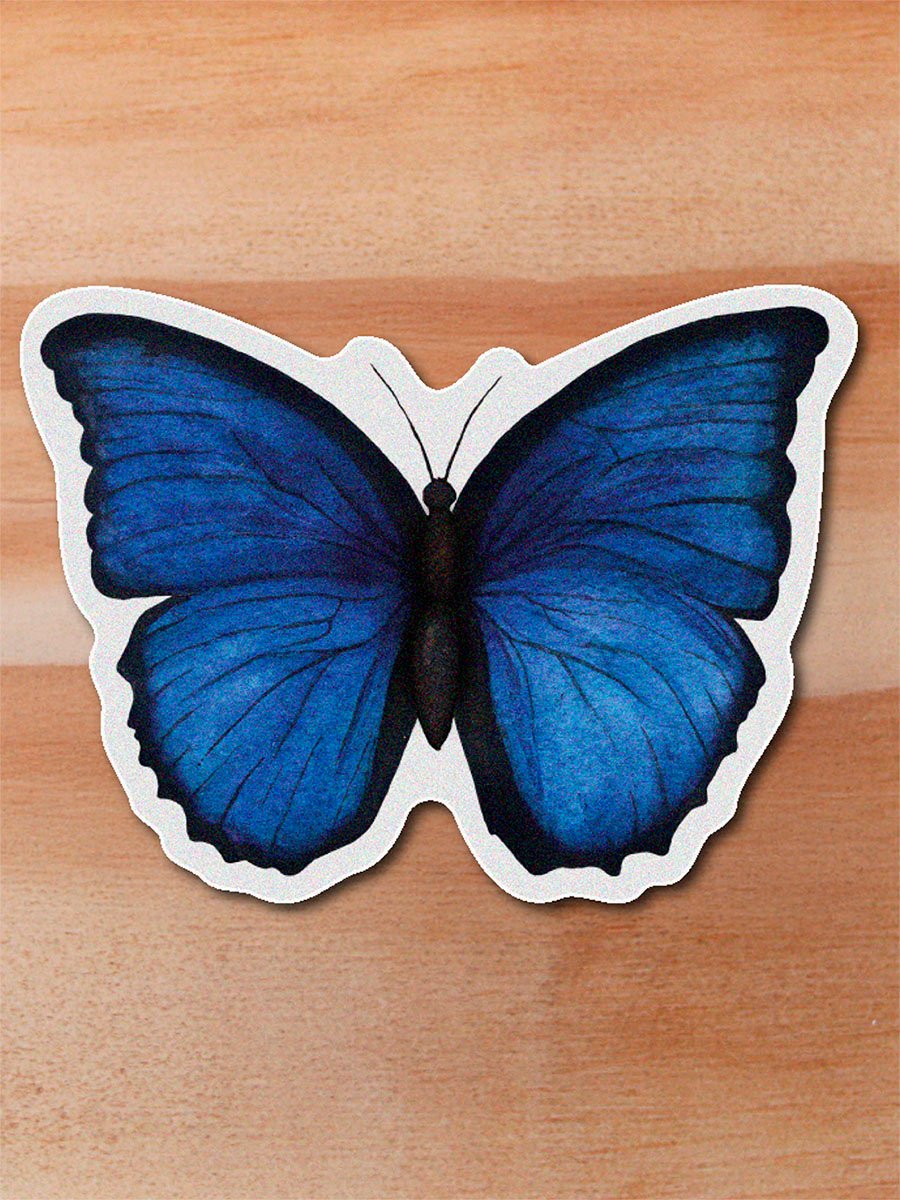 Sticker Mariposa morfo-Morpho azul
